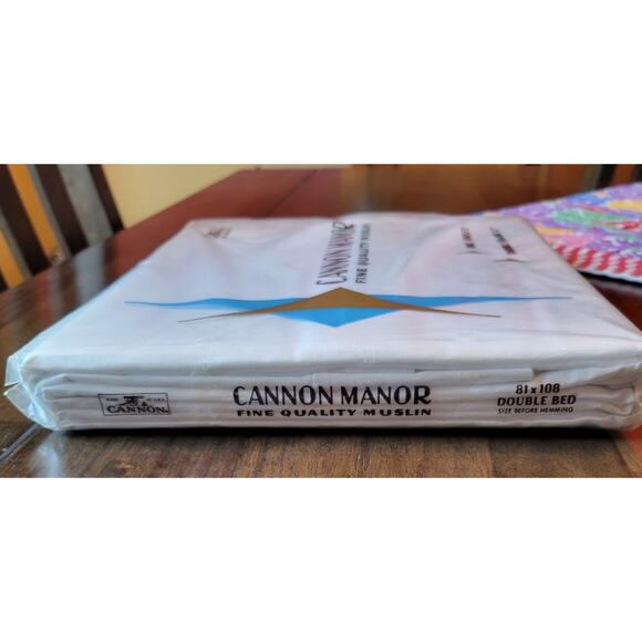 Cannon Manor Fine Quality Muslin Double Bed Flat Sheet 100% Cotton USA 81 x 108 - Picture 3 of 3